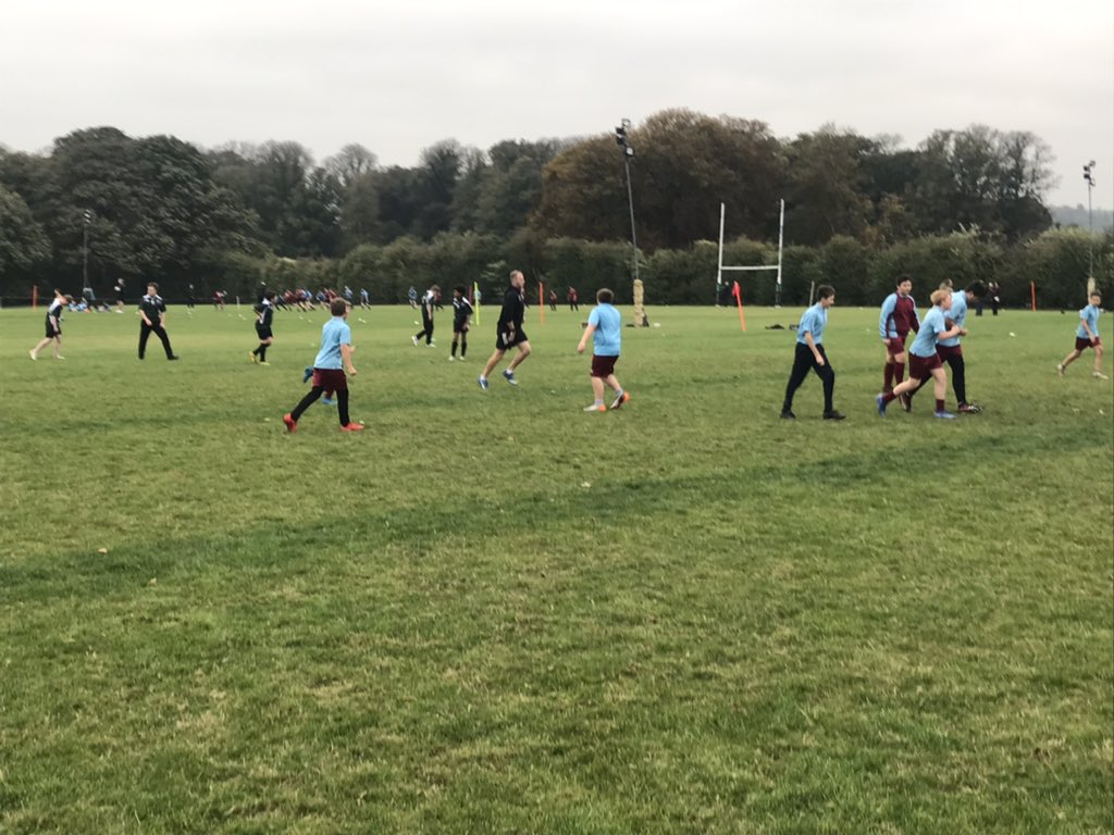 The year 8 boys currently in action against Adeyfield in the first game of the district tournament