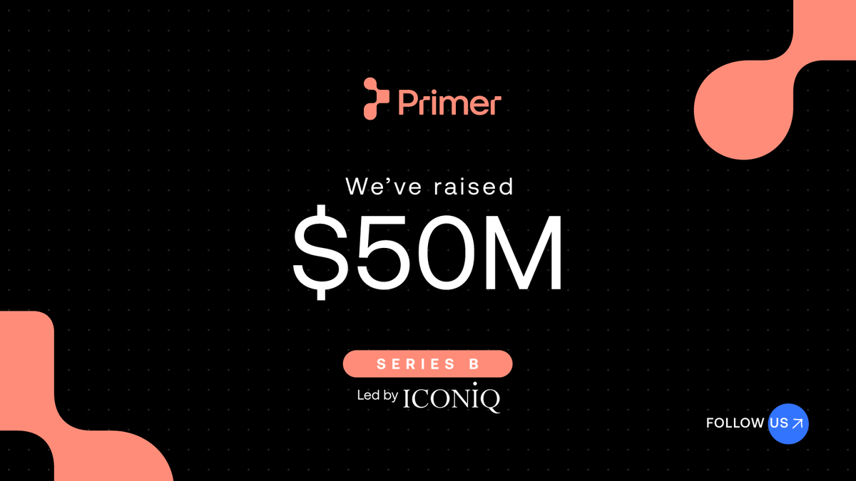 primer_io's tweet photo. ICYMI: We're delighted to share the news of our $50M Series B and continue our mission to make payments a first-class product area for merchants, devs, and payment teams. ✨

https://t.co/ZYXWWtz2OI

👀 Make to sure hit 'Follow' to hear what's coming next... 

#payments https://t.co/KAtguuv6Lv
