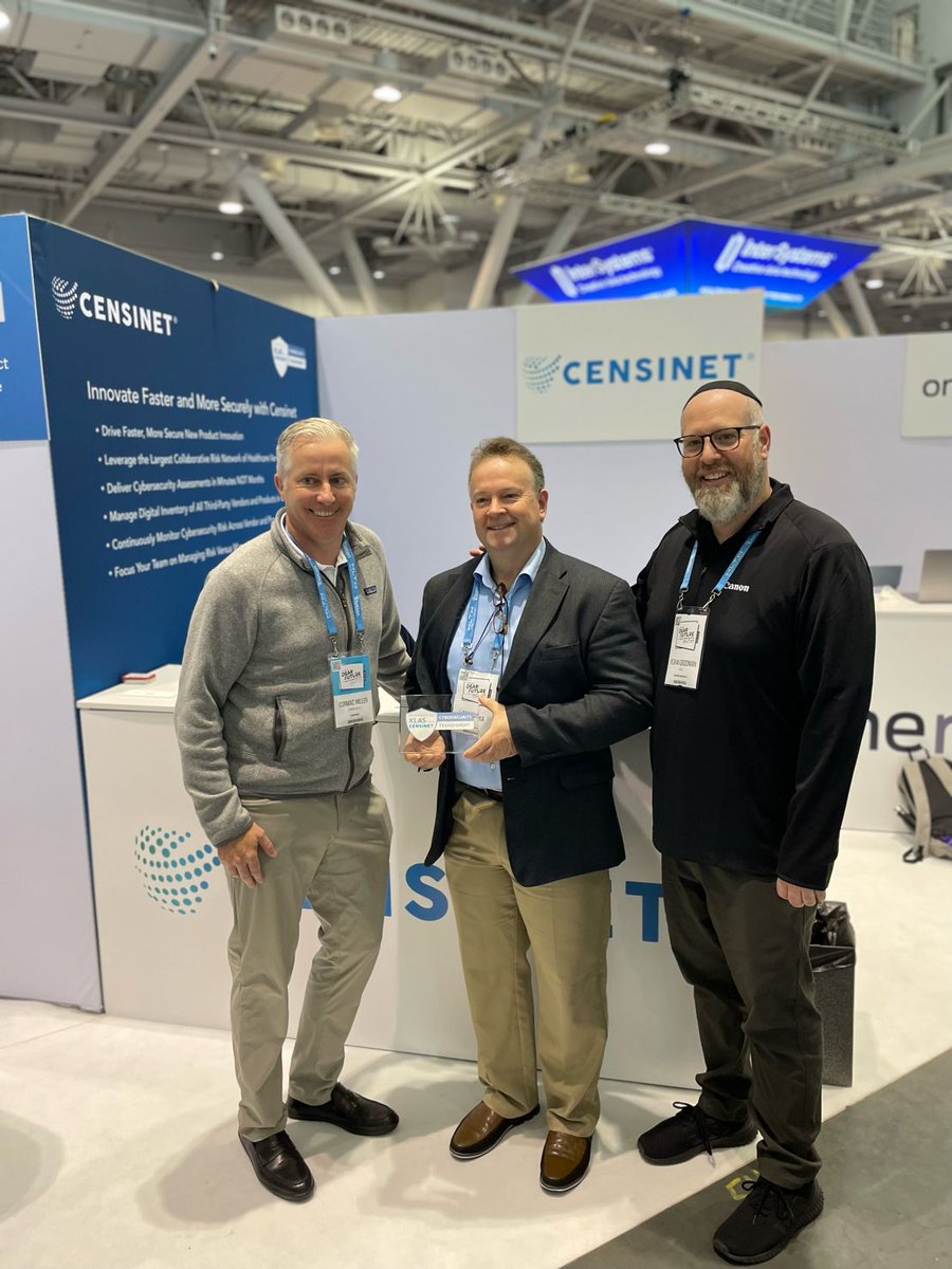 Honored to be recognized by @Censinet and <a href="/KLASresearch/">KLAS Research</a>  for the “Cybersecurity Transparency” award at #HLTH2021. It has been a successful couple of days at <a href="/HLTHEVENT/">HLTH</a> for our team! #healthcareinnovation #cybersecurity #enterpriseimaging