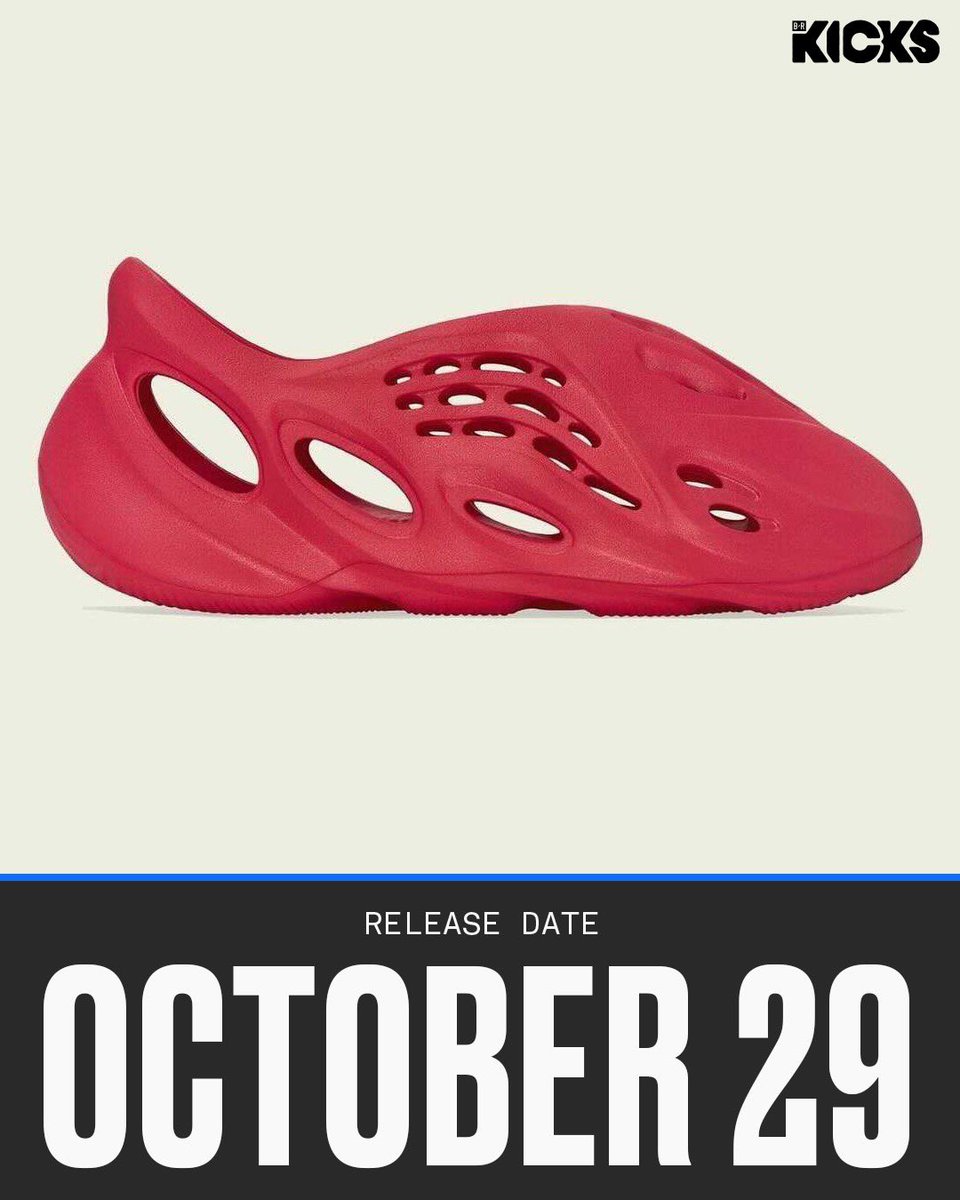 brkicks's tweet photo. The all-red Yeezy Foam Runner drops later this month. Who’s copping? 📆 https://t.co/2MvRqV0VqM