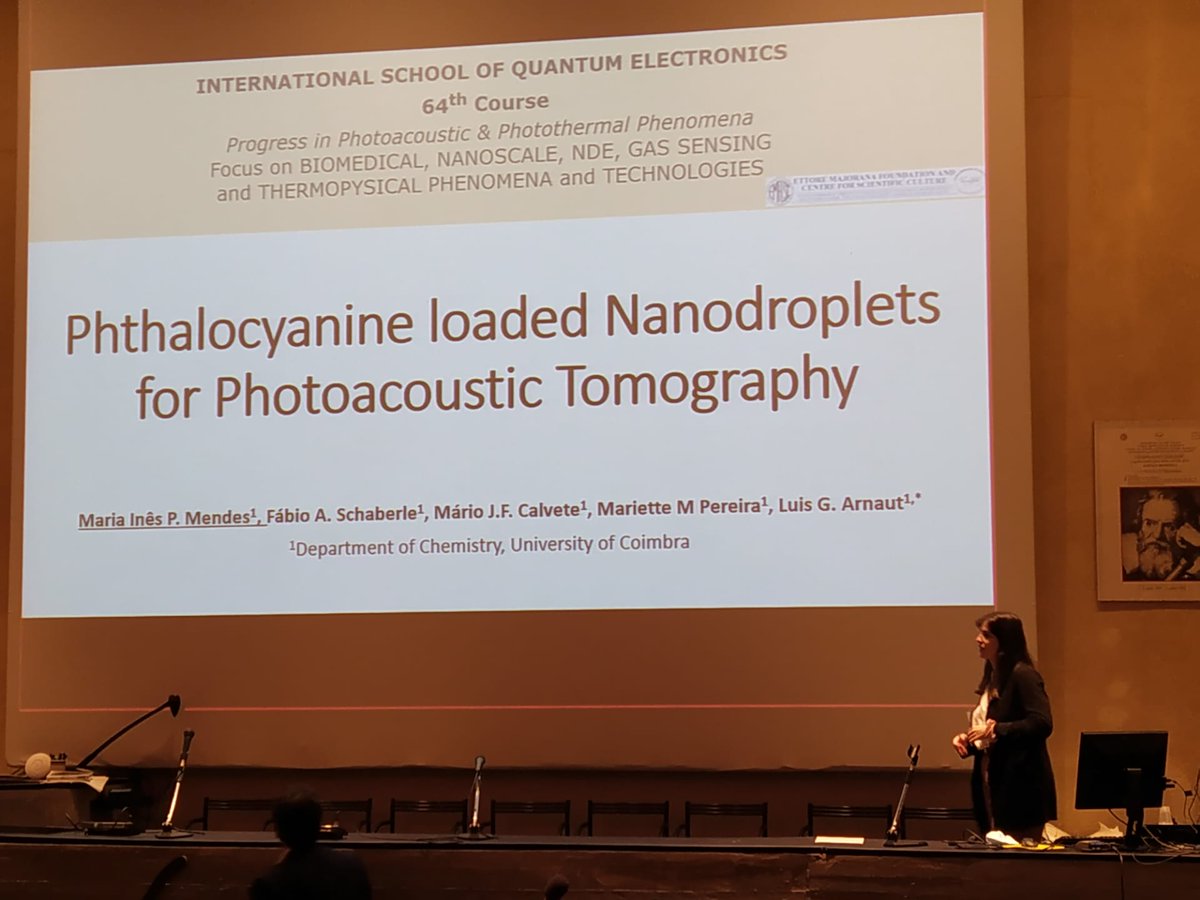 Today I had the pleasure of presenting part of my PhD research at the 64th Course of the Internacional School of Quantum Electronics, foccused on Photoacoustic and Photothermal phenomena, in Érice, Italy. A beautiful place and an amazing course!  #medchemtrain #medchem