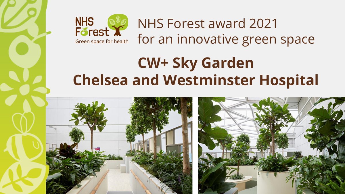 And the winner of the NHS Forest award for the creation of an innovative green space is… the CW+ Sky Garden Chelsea and Westminster Hospital! Enabling ICU patients and their loved ones to enjoy green space without leaving their ward. @ChelwestFT @cwpluscharity