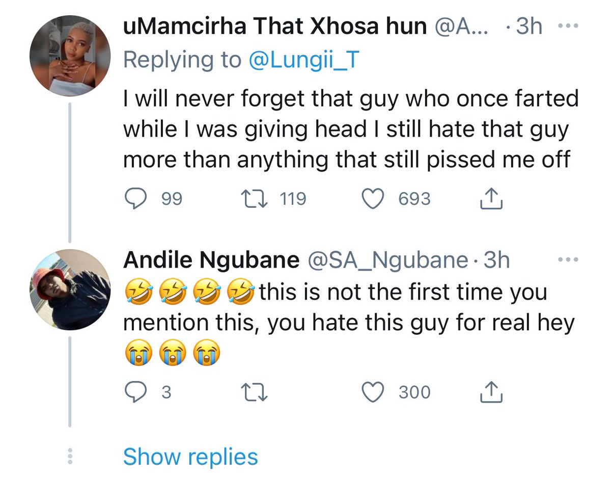 Jameschegs's tweet photo. ‘Ladies what did he do that let you know he had to go’

Am crying 😂😂😂🤣
[A Thread] https://t.co/mTofvsYFYe