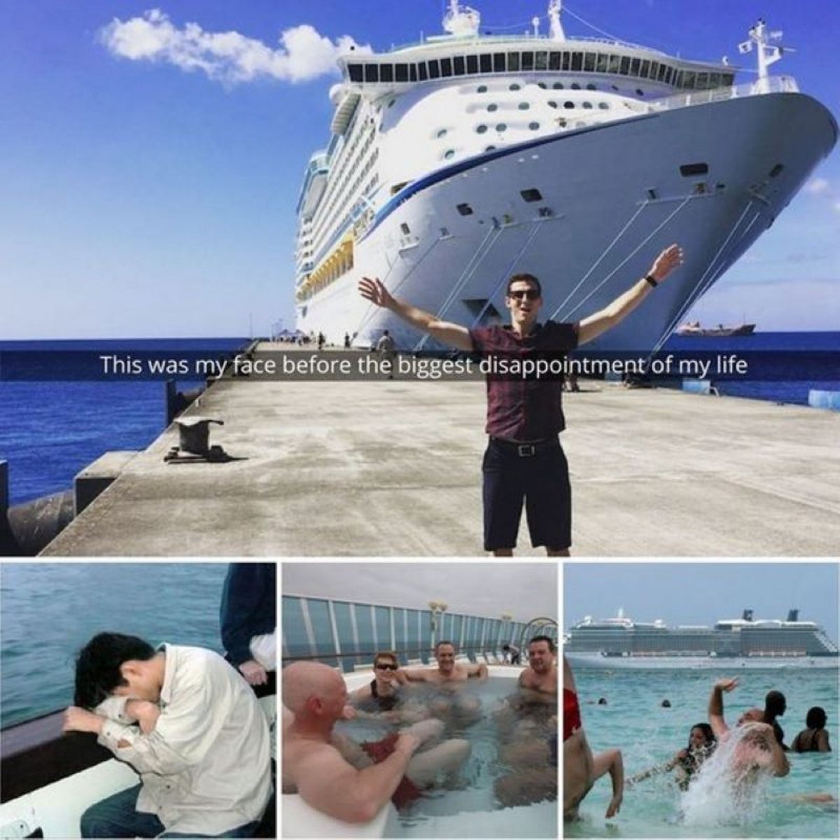 toocool2betrue's tweet photo. Expectations Vs. Reality: what cruise ships are really like! 🚢🌊🚢