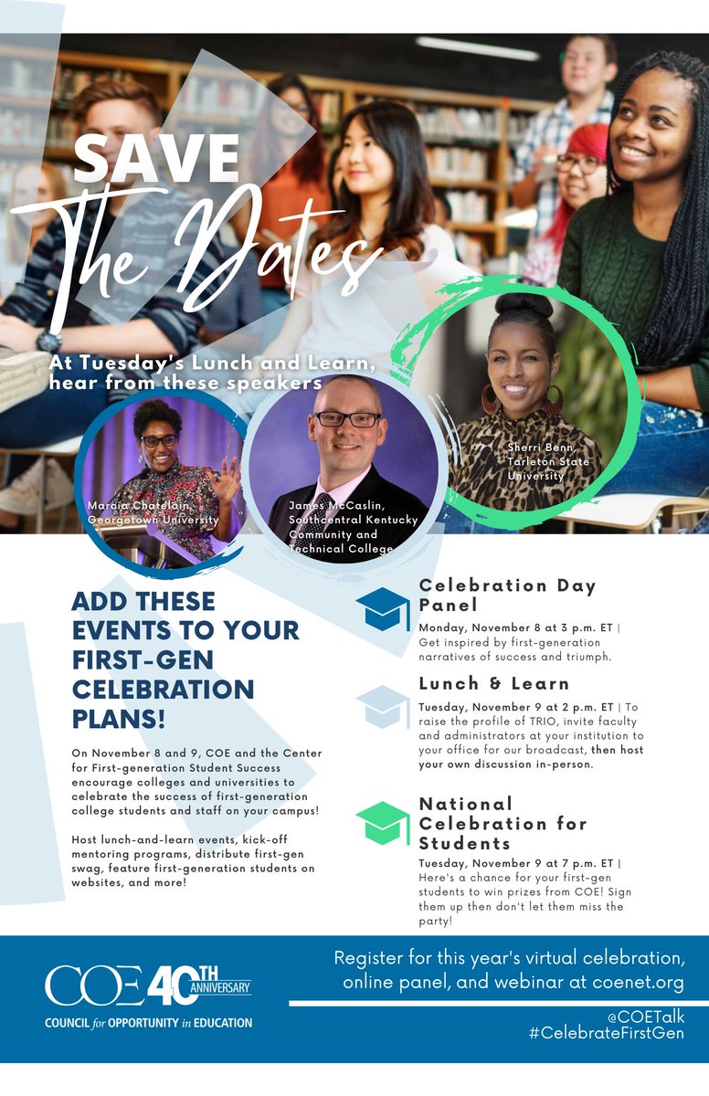 COETalk's tweet image. On Monday, November 8 at 3 p.m. ET get inspired by first-generation narratives of success and triumph. Register here: ow.ly/4Fjv50GtYLf 
#CelebrateFirstGen #TRIOWorks