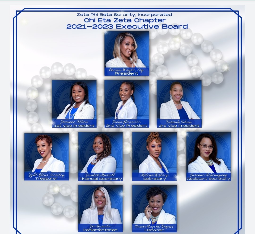 Introducing our 2021-2023 Executive Board! FINER and ready to serve! 🕊💙#zphib #zphib1920 #MassZetas #AtlanticRegionZetas #1920 #FinerAdministration #finerwomanhood #finer <a href="/AtlanticReg1920/">ZPHIB AtlanticRegion</a> @ZPHIBHQ