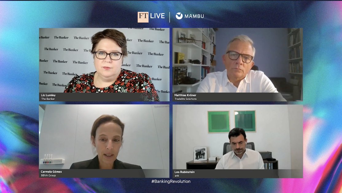 Mambu_com's tweet photo. ‘With technology that emerged a few years ago of blockchain and de-centralised finance, users are already leveraging that technology as a form of #openingbanking and #openfinance ecosystem.' @LeoRubinstein on the ability for banks to innovate. #BankingRevolution @ftlive https://t.co/dWb8G08vqD