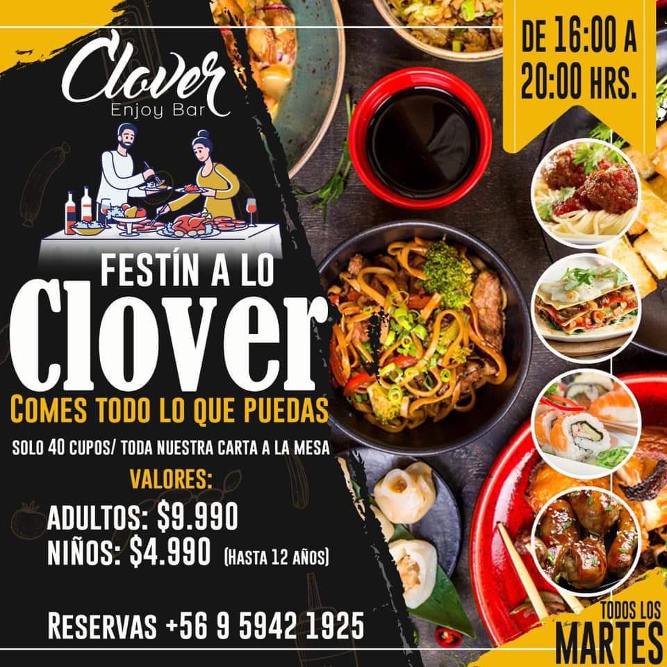 llantini's tweet photo. Hoy Martes Clover Pto Montt reserva tu mesa acá ✔️ https://t.co/BBzxYZBXiG