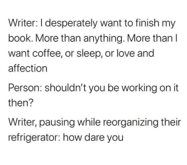 byMorganWright's tweet photo. Can anyone else relate😂?!

#writerslife #amwriting https://t.co/8OM7O4AhY7