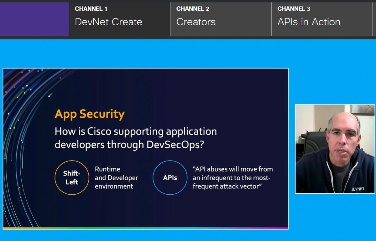 gusleond's tweet image. Watching &quot;Bridging to the future with a growing continuum of Cisco Technologists&quot; @CiscoDevNet  #DevNetCreate - Day 1