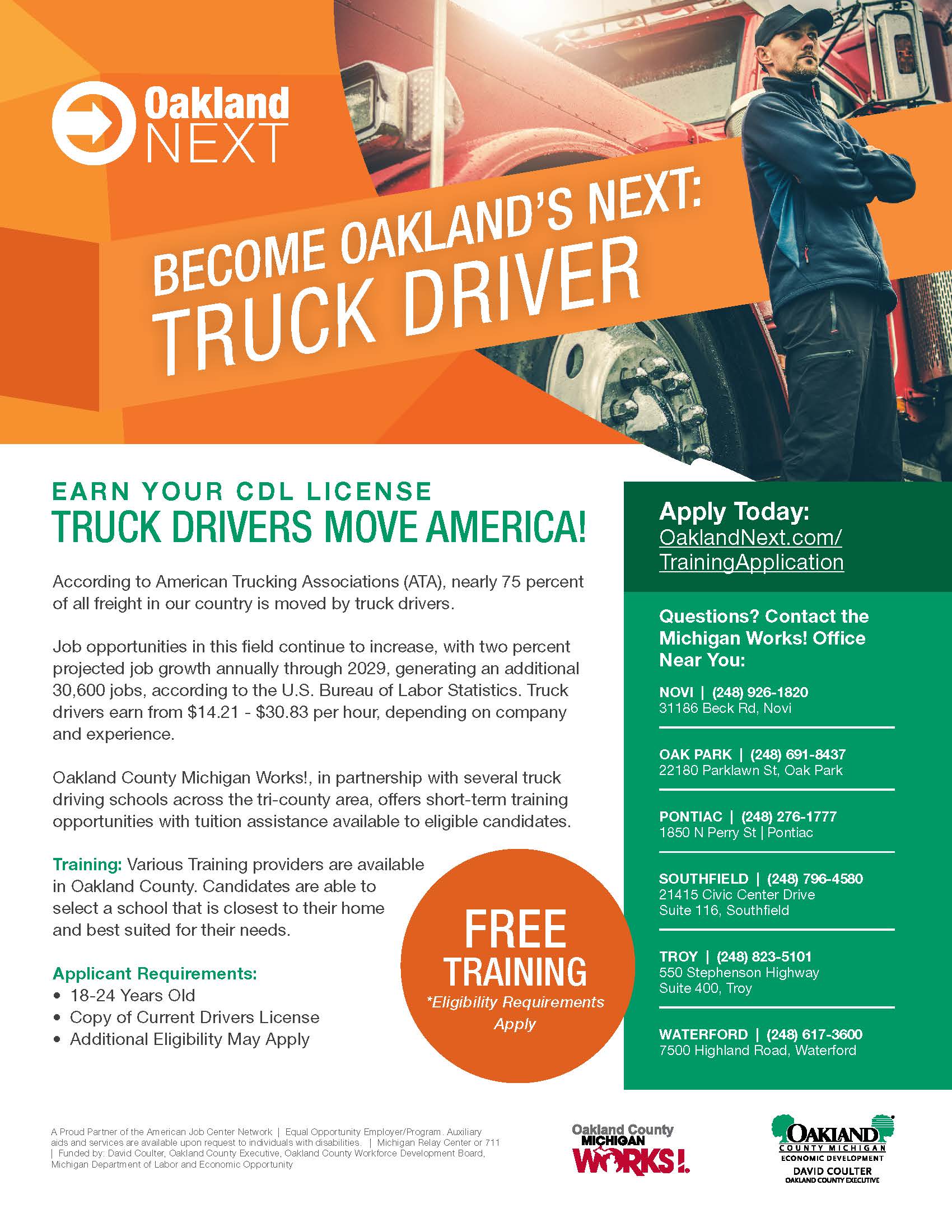 free truck driving schools in michigan