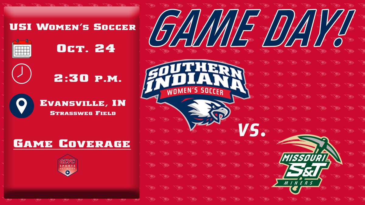 🦅⚽ GAMEDAY!! ⚽🦅

@USI_msoc @usiwomenssoccer final home game of the regular season and it's Senior Day!!

📍Strassweg Field
🆚 <a href="/minersports/">Missouri S&T Miners</a> - 12 &amp; 2:30
📺: glvcsn.com/usi/
📊(M): bit.ly/3jxxC8t
📊(W): bit.ly/2WGqo8Z

#GoUSIEagles