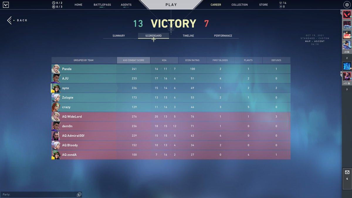 2-0 vs AQ in outgamers tournament