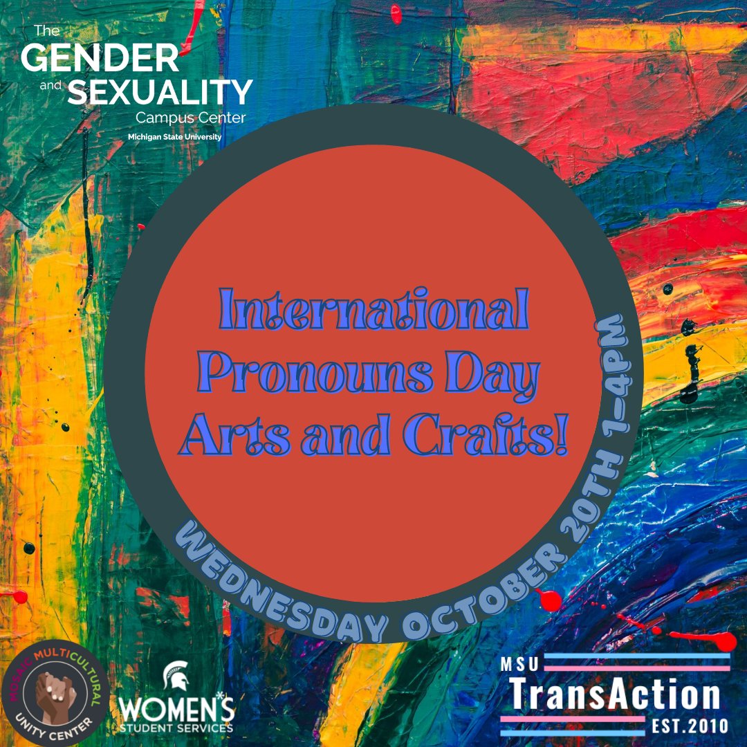 Join us for an afternoon of community building and arts and crafts. We will provide crafting supplies, including shrinky-dinks, embroidery and painting! ⠀
Participants can make their own pronoun buttons or pick from our collection. ⠀
We will be giving away pronoun shirts!