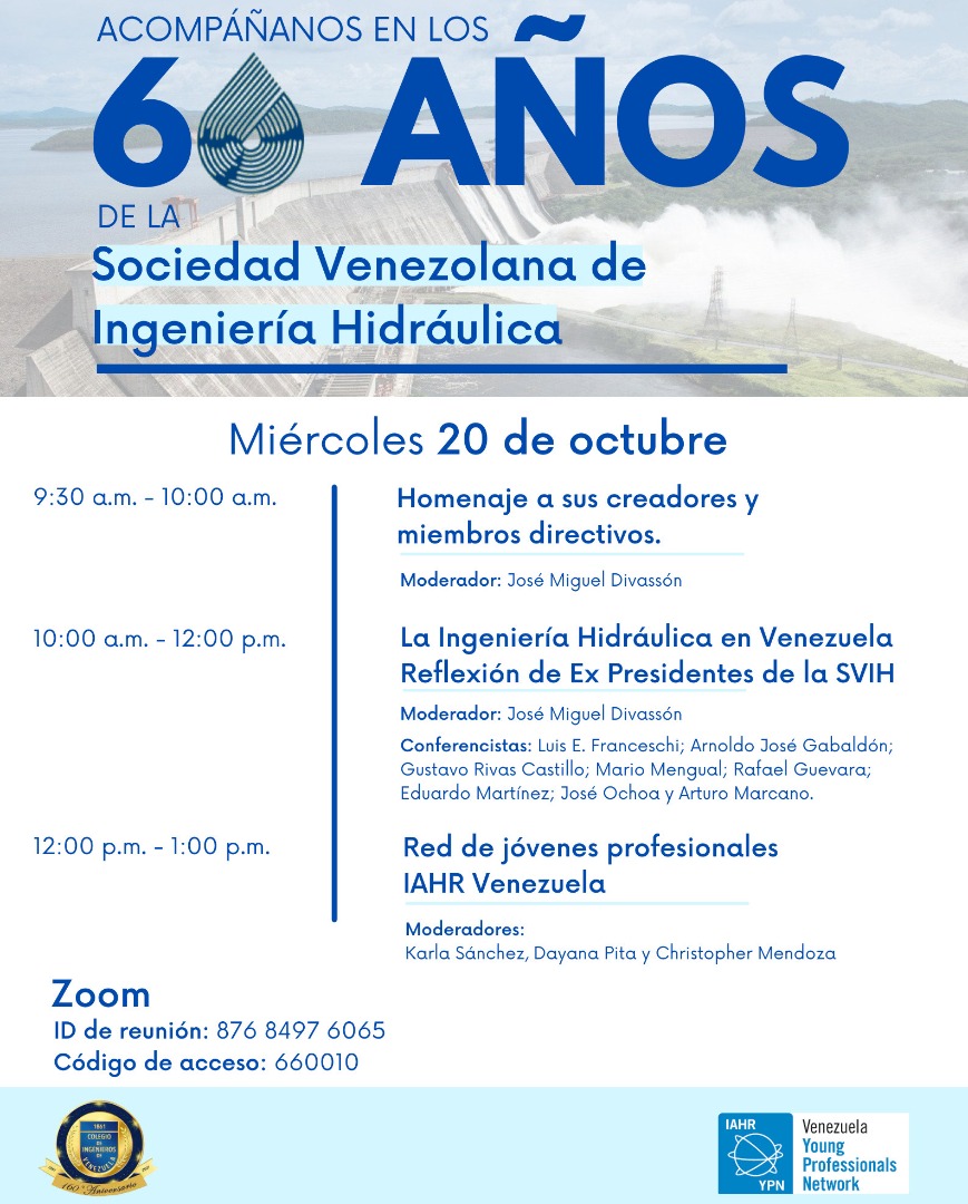 YPNVenezuela's tweet photo. Nuestra @YPNVenezuela se complace en invitarlos a este evento en donde nuestros miembros @karolitasanchez @dayanapita  y @chris.mendozad expondrán acerca de nuestra red y su visión de futuro acerca de la Ingeniería Hidráulica tanto a nivel mundial como en Vnzla. Les esperamos💦 https://t.co/kp8lJWUDDC