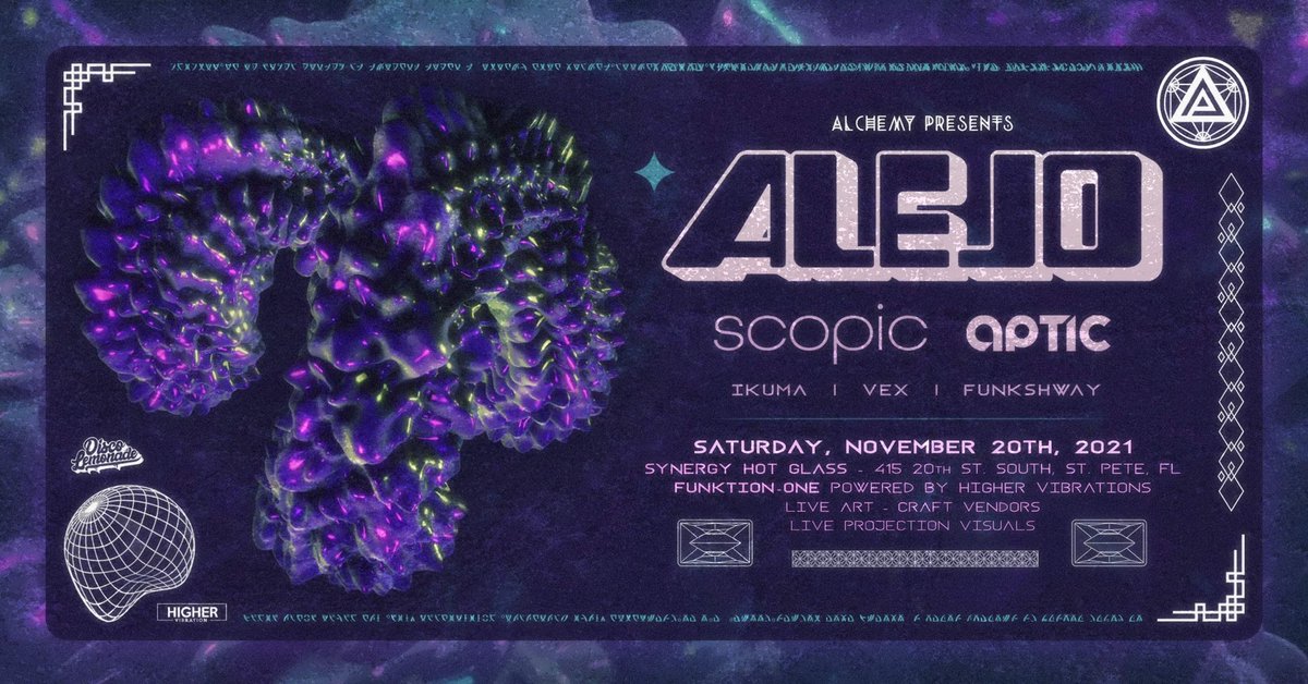 👾 Introducing AP:02 featuring #Alejo with support from @scopicmusic & @aptic_

🔊 @funktionone provided by Higher Vibration Sound & Production 

🗓 RSVP > fb.me/e/1qgVVq0WE