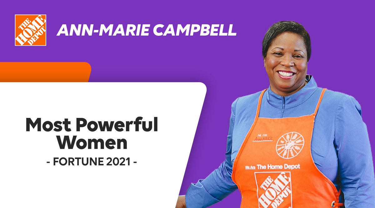 Our executive vice president of US stores and international operations, Ann-Marie Campbell, was named one of Fortune’s Most Powerful Women in 2021! Listen to Ann-Marie share her exceptional career story on our “Give Me an H” podcast: bit.ly/3pfMNqg