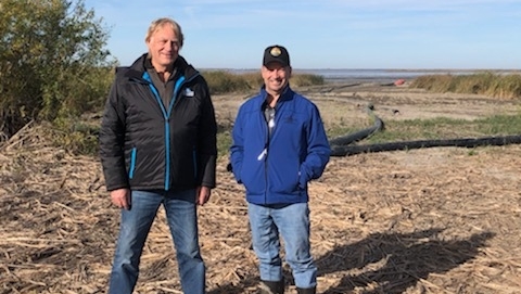 RedRiverBasin's tweet photo. Thanks to @ShawnNason, city councillor for Transcona and Charles Posthumus, elected official for @RMofEastStPaul for coming out on a tour of the Netley Marsh Pilot Project! They both sit on the RRBC board, it was great to have you both out! #savenetleymarsh https://t.co/ejk7KTInOM