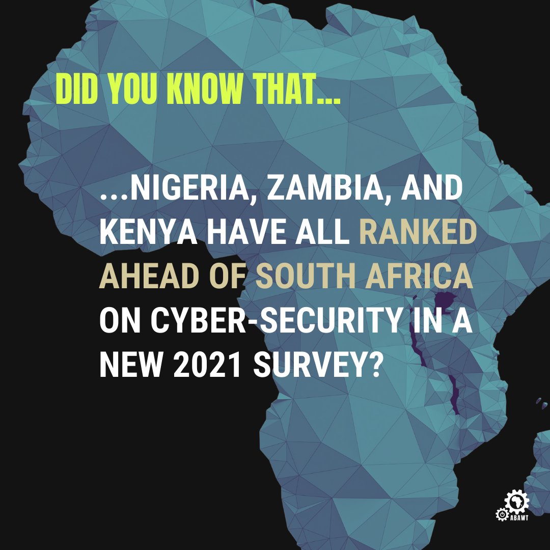 abawtio's tweet photo. Amongst 18 African countries, SA is behind Nigeria, Kenya, Mauritius, Zambia, Algeria, Côte d'Ivoire, Ghana, and Tunisia in electronic security and came in at 85/95. #Nigeria – the highest ranked African country on security – ranked 46.
Source: @BISouthAfrica
#Cybersecurity https://t.co/x3VJj0ZWwF