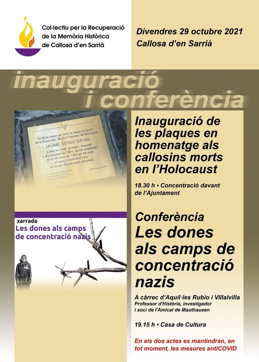 CallosaCrmh's tweet photo. El proper 29 d'octubre tornem a la càrrega! https://t.co/BYvWfsgpbk