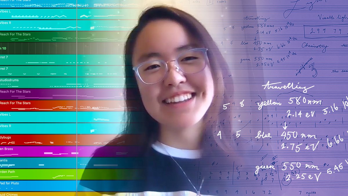 USCThornton's tweet photo. To produce “299792458,” a visual and sonic interpretation of the mathematical wavelength of light, Thornton student Linda Insook Diaz utilized digital skills acquired in her music technology classes. Learn more about Diaz’s innovative composition methods: https://t.co/D88GNGJLFg https://t.co/ZVQJQOHtM7
