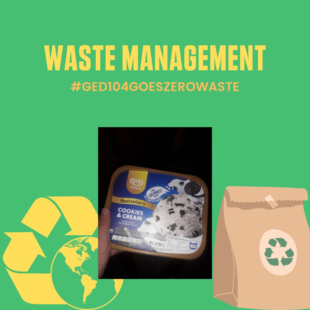 sethgabrielb's tweet photo. Day 2: My choice of a reusable product is an ice cream container. We all have encountered these in our lives where we expect an ice cream but we find ourselves staring at a fish. #GED104GoesZeroWaste https://t.co/K5buJ2s5CG