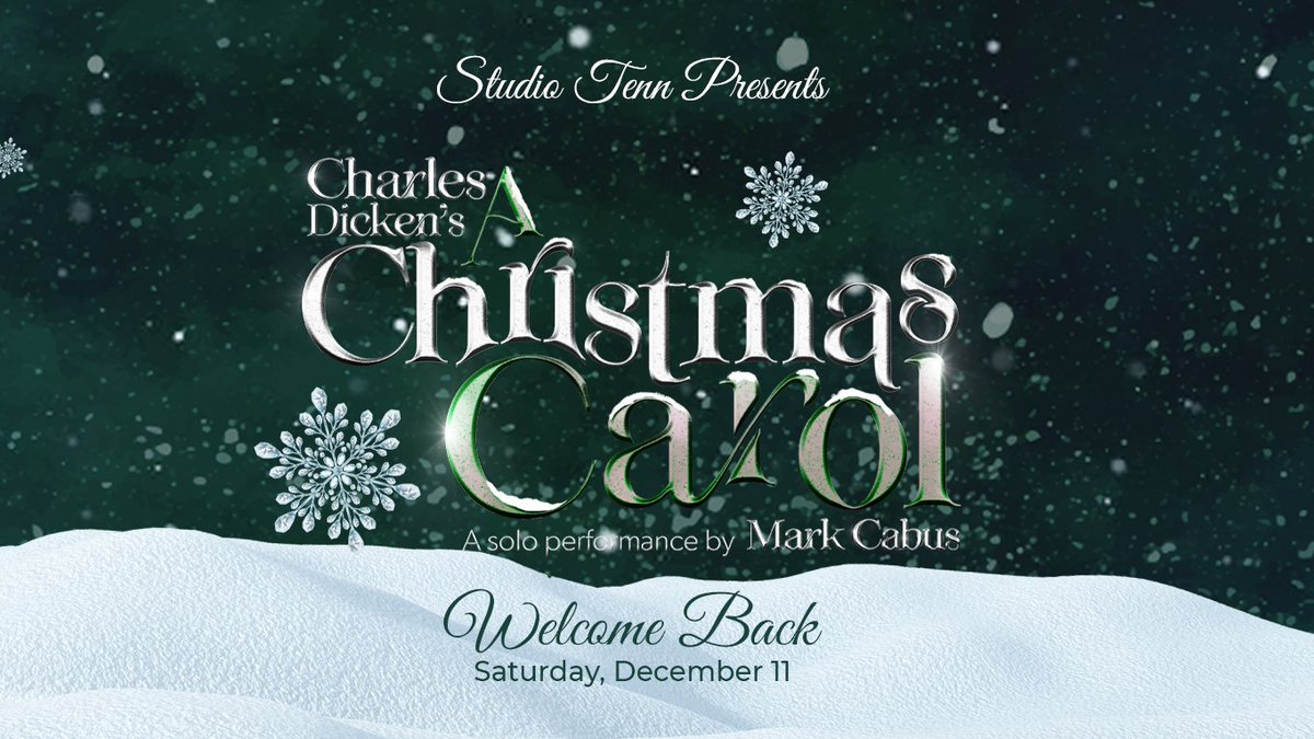 StudioTenn's tweet image. For one day only, Mark Cabus will tell the tale of Charles Dickens' A Christmas Carol in a dazzling solo performance.  

Portraying 18 characters, he'll capture the haunting tale of an angry old man bound to save his shrunken heart. 

Showtimes are 2pm &amp;amp; 7pm Dec 11.