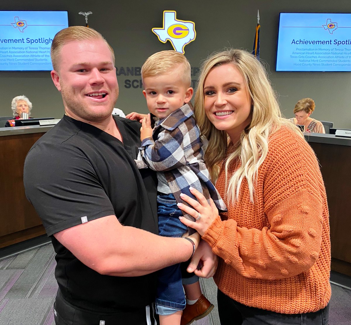 granburyisd's tweet photo. Slade Middlebrook, a student at Little Buccaneers GISD Staff Childcare Center, was honored at Monday's school board meeting for being named the American Heart Association’s National Heart Hero. Read more: https://t.co/Nu56uyxl6i #GISDLead #GISDEngage #GISDInnovate #SladeStrong https://t.co/PtfewVoydD