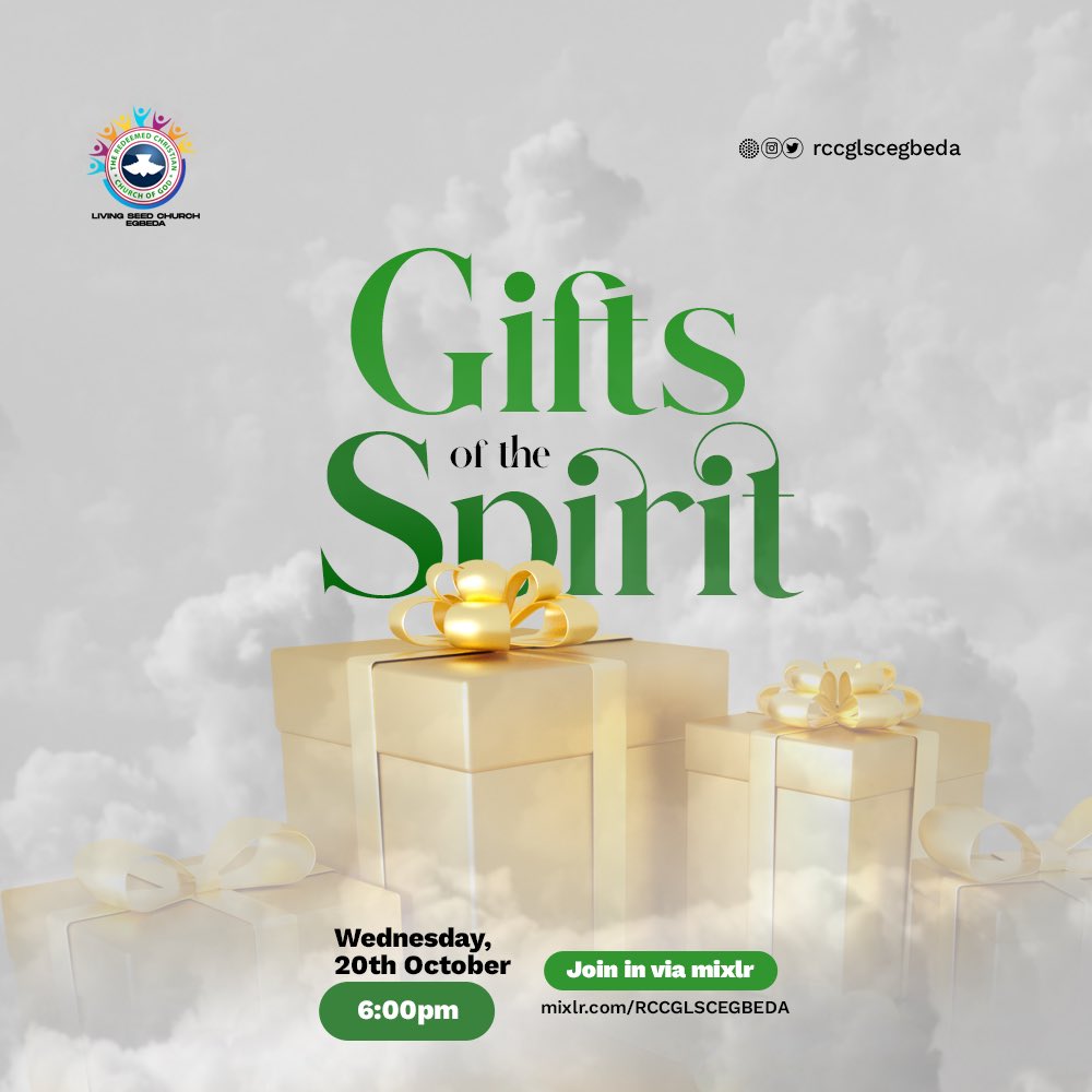 rccglscegbeda's tweet photo. We continue our series tomorrow! Join us at 6pm to hear about “The gifts of the spirit”
Invite a friend to listen with you! See you tomorrow!
#rccglscegbeda #giftsofthespirit #biblestudy #midwkservice #peniel https://t.co/c6y2I4GlpL