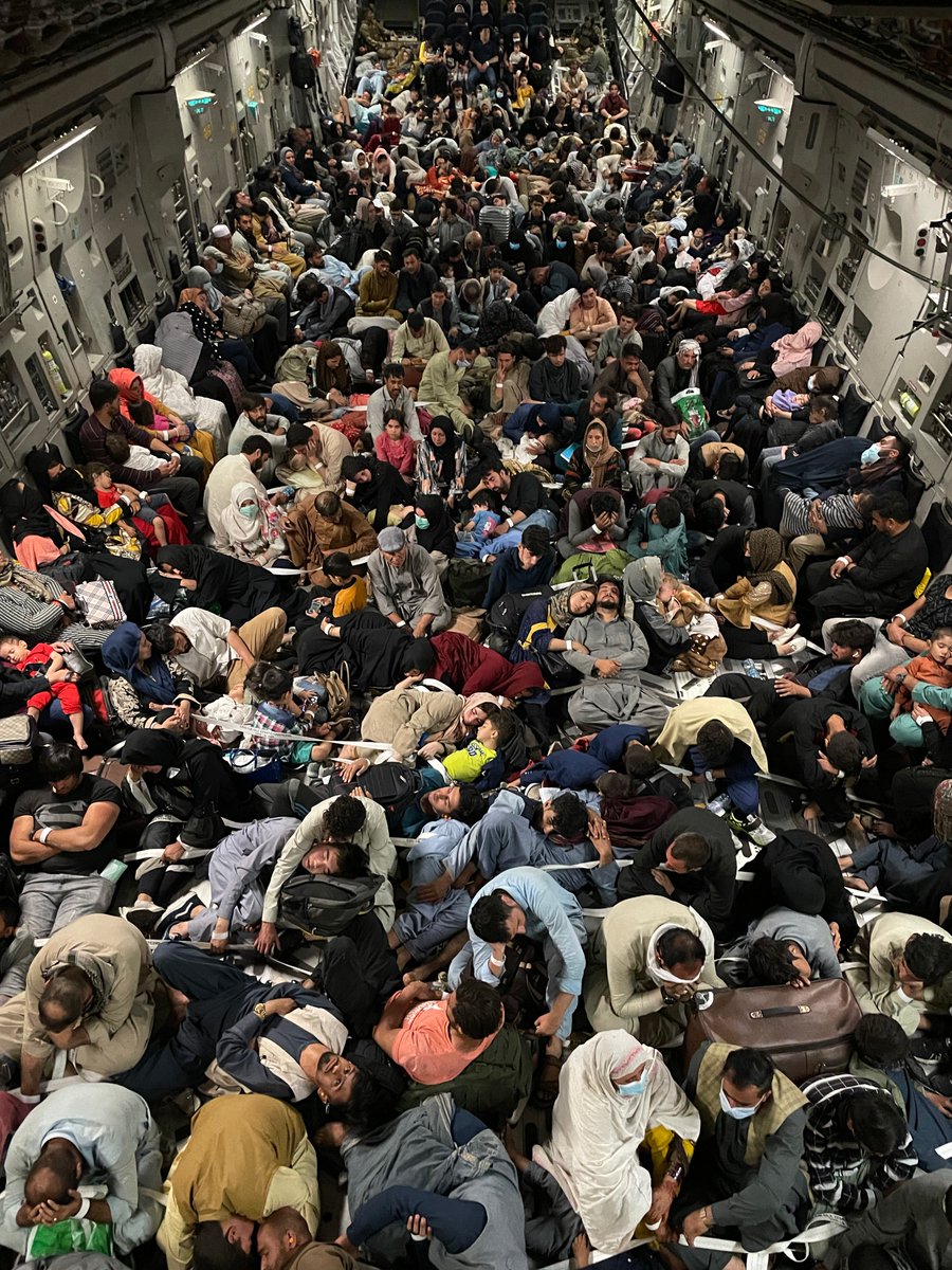 62dAirliftWing's tweet photo. Capt. Steven Pizzi, 7th Airlift Squadron instructor pilot, flew several missions during #OperationAlliesRefuge transporting cargo, military personnel and Afghan refugees. Hear his story below:

https://t.co/ZyUckEGxl2 https://t.co/fVbqQ9IME5