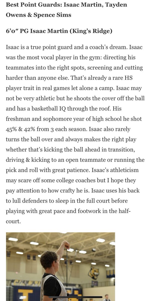 KRCSHoops's tweet photo. Thanks @Relentless_Hoop for the write up on @IsaacMartin2023.  Keep working Isaac! https://t.co/FljmYkjGnR