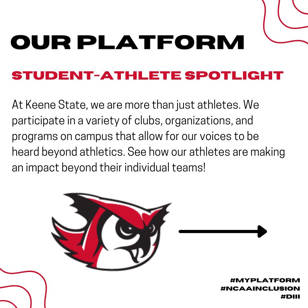 KeeneStateSAAC's tweet photo. Today is Day 1 of the NCAA Diversity & Inclusion Campaign! Swipe to see how some of our athletes are using their voice to influence the campus community here at Keene State. #ncaainclusion #myplatform #diii #ncaa https://t.co/nLPZooVV3w