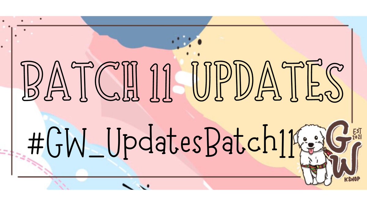 GwkshopP's tweet photo. #GW_Updates #GW_UpdatesBatch11
🐶 Updates
🐶 Arrivals (KR & PH)
🐶 Shipments
Masterlist: https://t.co/Yhumi4FlWE https://t.co/9iwxQdjX04