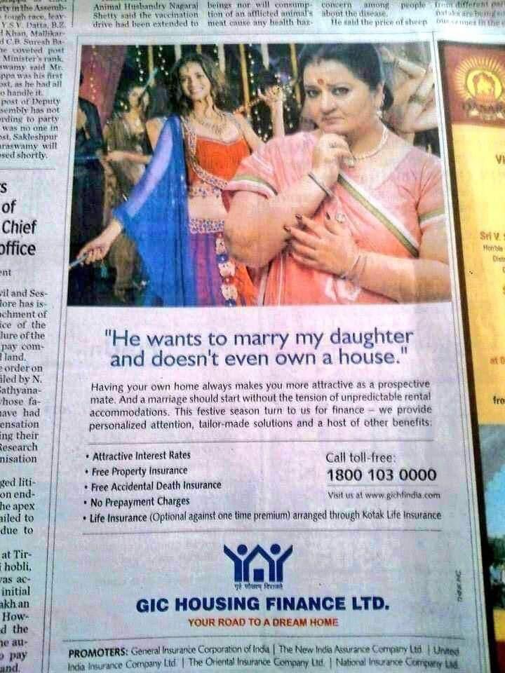 GuruSardari's tweet photo. #GICHousing Finance Ltd.  Has put an illegal ad on newpaper which violates dowry prohibition act. Needless to mention its sexist.(although the truth).
Source: swarup sarkar
 #mentoo #fakecases #Iegalterrorism #498A #dowrylawmisuse #toxicfeminism #blackmail #genderequality https://t.co/zcxrLLMpkL