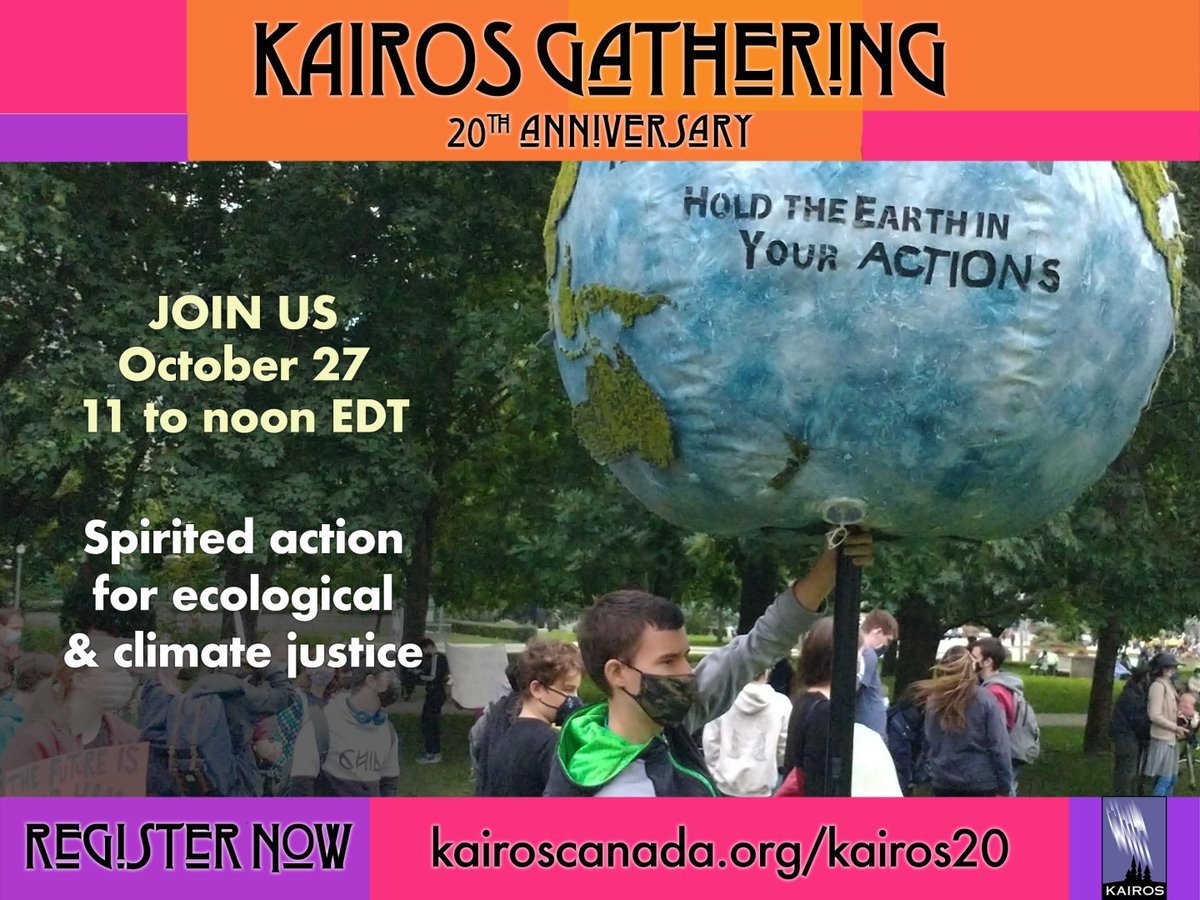 kairoscanada's tweet photo. Join Beth Lorimer, Ecological Justice Program Coordinator on Oct27, to learn how intersecting calls for Indigenous, racial, gender & economic justice shape KAIROS’ climate & ecological justice work today. Register: https://t.co/4NWzwRMyMn
#KAIROS20 https://t.co/mKqy05tmtX