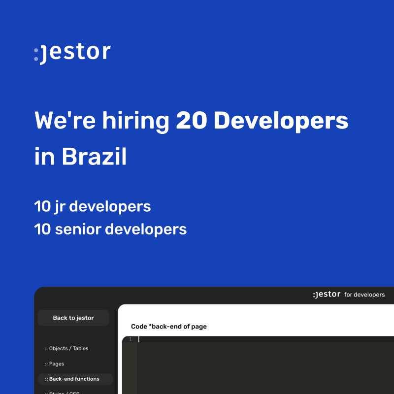 JestorAI's tweet photo. We're hiring Developers in Brazil! 🇧🇷 🥳

Apply in the link below:

https://t.co/j0tkbQIeFm