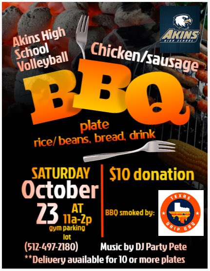 Akins Volleyball (@akinsvolleyball) on Twitter photo Come support Akins Volleyball this Saturday from 11-2. Tickets are $10. #wingsup <a href="/akinsathletics/">Akins Eagles</a> <a href="/AkinsAISD/">Akins Early College High School</a> <a href="/AkinsJournalism/">The Eagle's Eye</a> Come support Akins Volleyball this Saturday from 11-2. Tickets are $10. #wingsup <a href="/akinsathletics/">Akins Eagles</a> <a href="/AkinsAISD/">Akins Early College High School</a> <a href="/AkinsJournalism/">The Eagle's Eye</a>