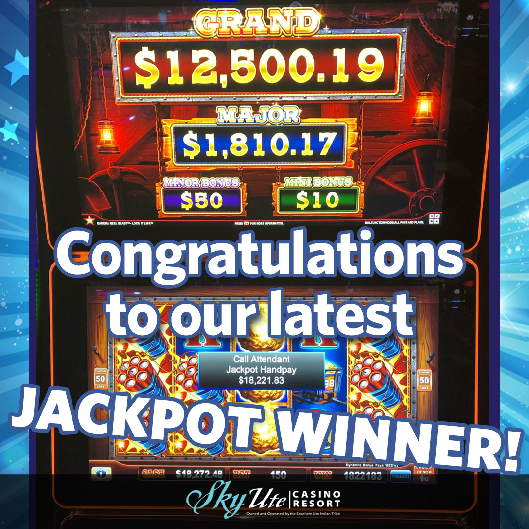 skyutecasino's tweet photo. Congratulations to one of our recent lucky winner!! 💲🤩🥳Thank you for playing at Sky Ute Casino Resort!

#slots #gambling #jackpot #casino
#durangomagazine #coloradotravel #visitdurango #durangocolorado #Coloradogaming #visitignacio #ignaciocolorado #Colorado https://t.co/wLsh4bPl4Q