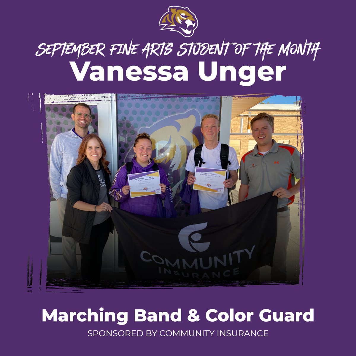 SpencerTigerAD's tweet photo. Congrats to Vanessa Unger for being selected as the Sept. Fine Arts Student of the Month!
From Mrs. Kardell, "Vanessa's encouragement to all members has been remarkable. Her attitude & leadership helps create an environment for others to succeed."
#1TEAM #TigerLeader https://t.co/PqOEShoZLi