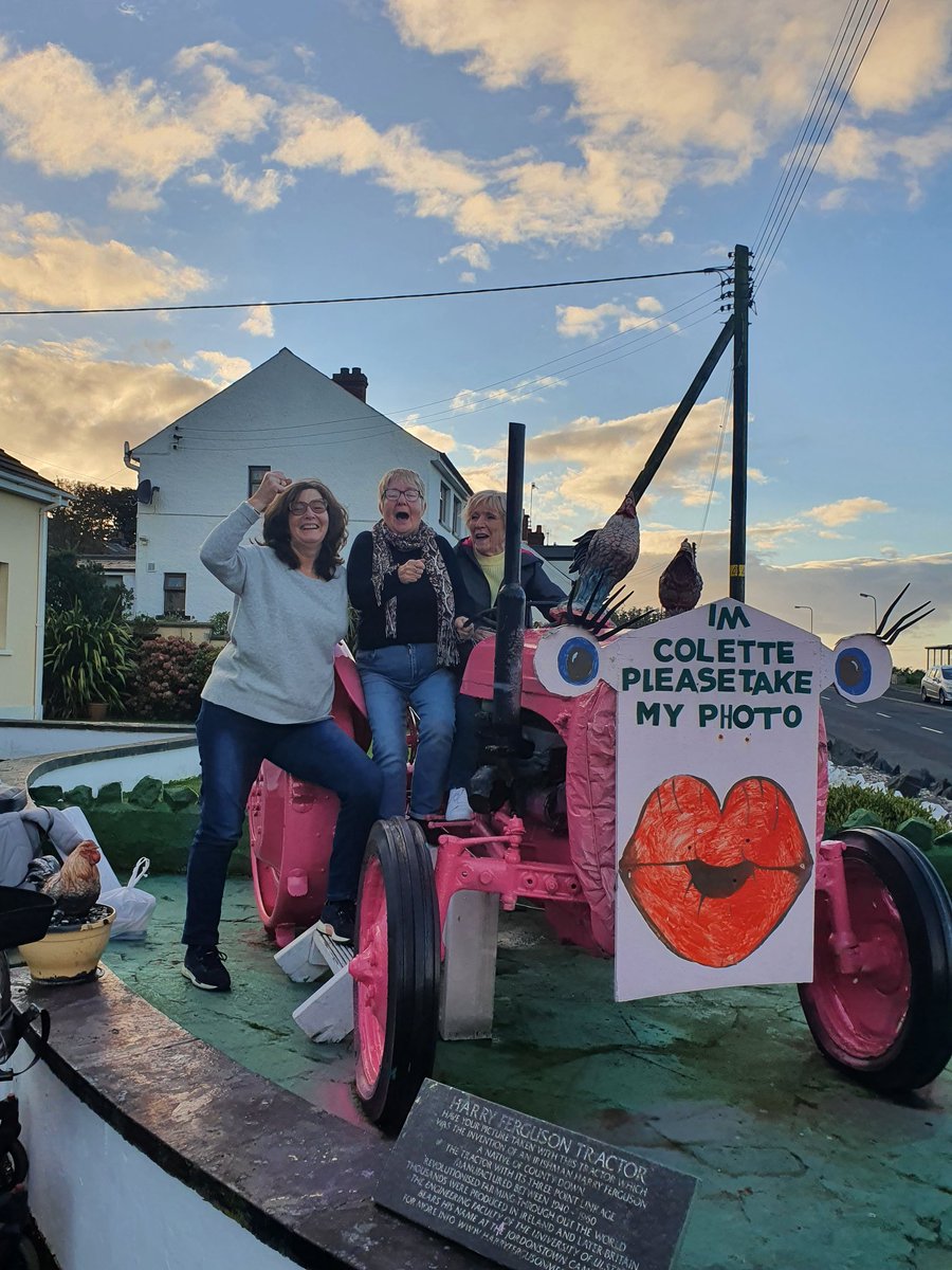 The women couldn't resist a sit on Colette the Tractor 🤣 thank you <a href="/sheepislandview/">Sheep Island View Holiday Accommodation</a> for your hospitality we have enjoyed every minute 😍 <a href="/aileenmcshane1/">Aileen McShane</a> <a href="/USDTYouthTeam/">Newhill Youth & Community Centre</a>