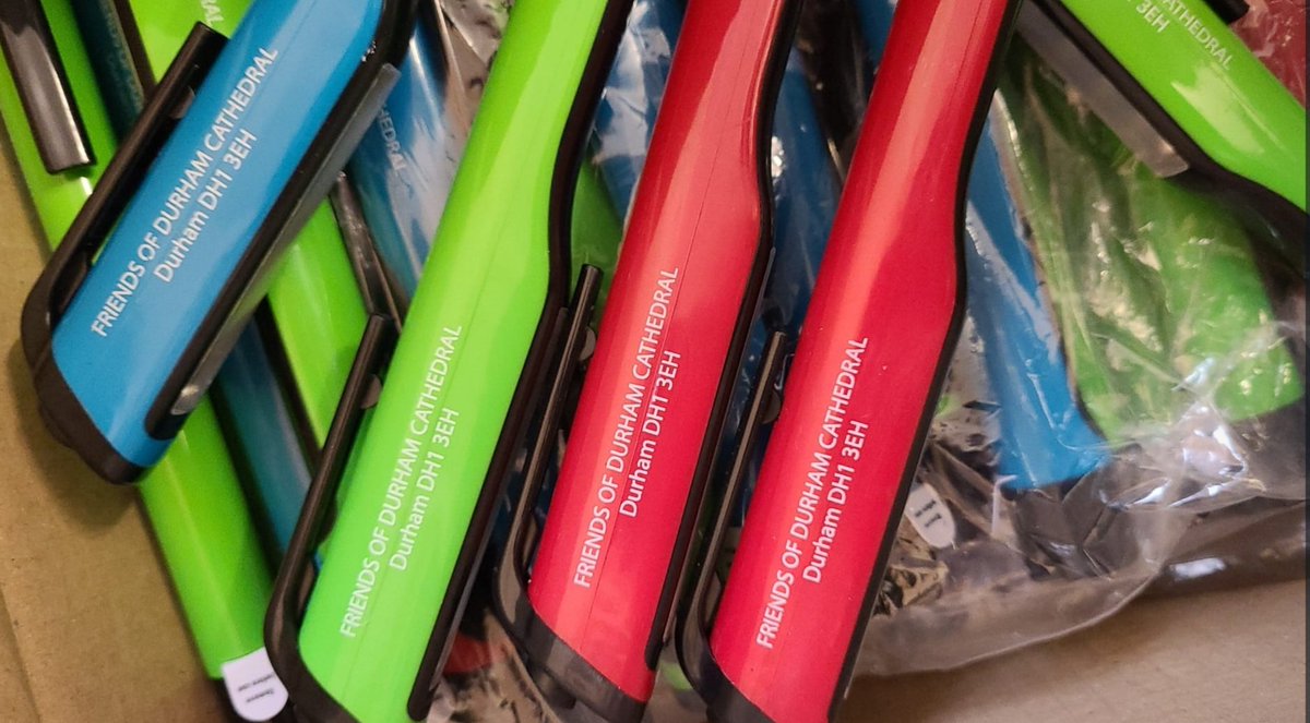 DCathFriends's tweet photo. New product alert! We're getting #LumiereDurham ready and busy unpacking our new handy @DCathFriends torches. Available from the Friends Table🔦🔦🔦
#Durham #PlaceOfLight #Charity #DurhamCathedral https://t.co/YhkAlqteKo