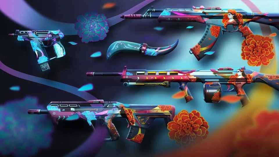 rrewnd's tweet photo. We're giving away the NEW Nunca Olvidados bundle! 
FOLLOW @rewind1k &amp; @_routers
 
❤️ LIKE, 🔄 RETWEET and @ TAG A FRIEND. 

Rolling in 4 DAYS. Good luck!
#VALORANT #ValorantGiveaway #Giveaways https://t.co/jkpp8vQNhs