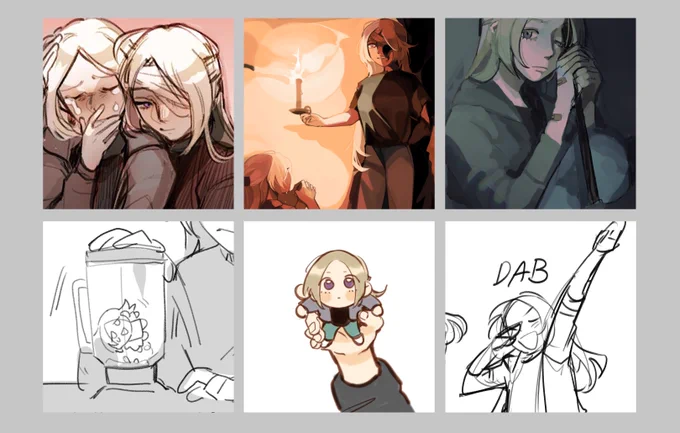 i tried to compare my serious art with my joke art... it's so hard for me to draw serious art lol 