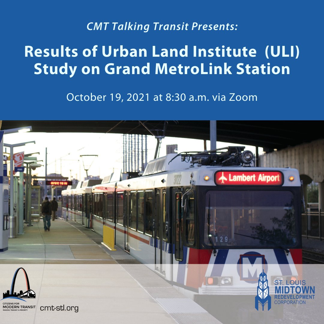 CMT_STL's tweet image. Discussion boasts development possibilities around Grand MetroLink Station. Read more and watch the replay here: ow.ly/tUMj50GucGg

#TransitOrientedDevelopment #TransitConnectivity