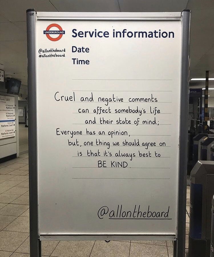 We need to be kind to each other. Nobody knows what is going through somebody else’s mind and how words can affect them. 
@allontheboard 

#BeKind #Bullying #NationalBullyingPreventionMonth #BullyingPreventionMonth #BullyingPreventionMonth2021