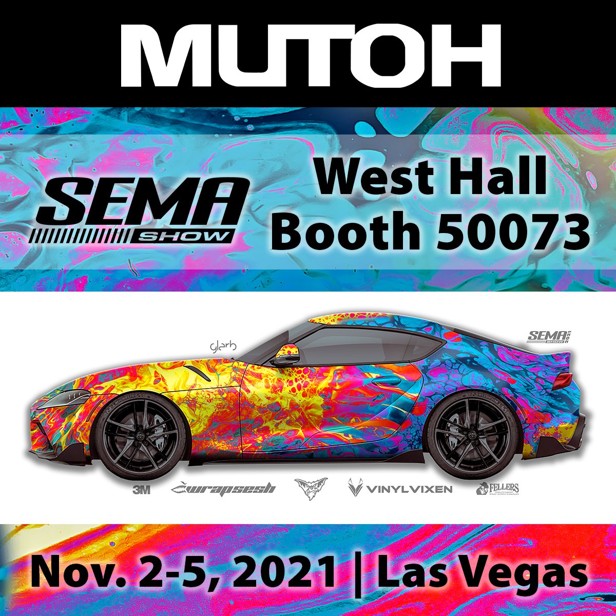 MutohAmerica's tweet photo. #MUTOH America is @SEMASHOW 2021 and we’re featuring live demos, giveaways and more! Stop by Booth 50073, West Hall and discover our fantastic product line and how it can bring your designs to life. #Wrapsesh #VinylVixen #Glarb #Fellers #3M #printgamestrong https://t.co/tT8QcWX4jK