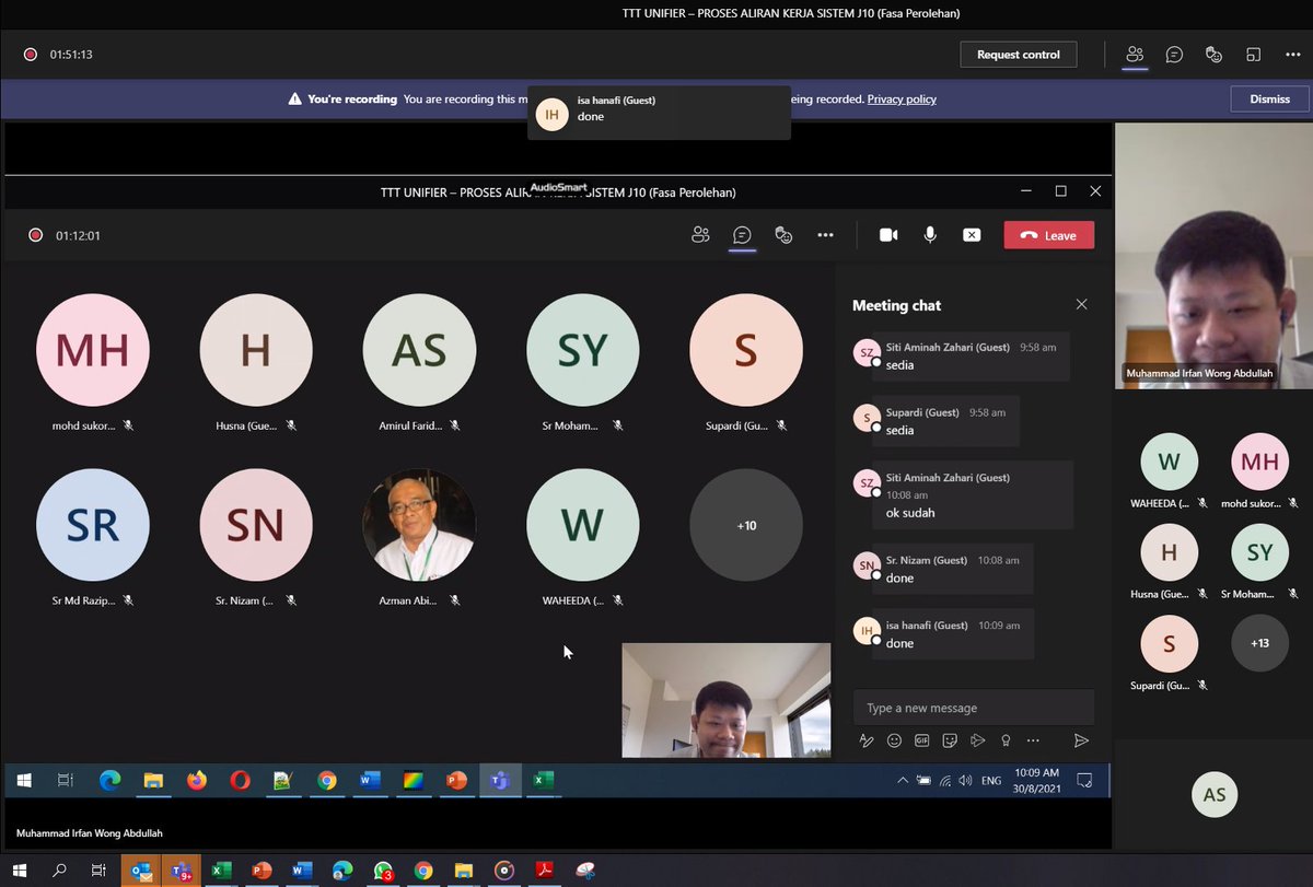 J10Jkr's tweet photo. 30 Ogos dan 1 September 2021 – Sesi latihan Train the Trainer (TTT) Unifier Proses Aliran Kerja Fasa Perolehan untuk Sesi 2 telah  berlangsung  secara atas talian melalui Platform Microsoft TEAMS selama dua 
 (2) hari. Terima kasih kepada semua pegawai yang terlibat. https://t.co/1cVwLyC2On