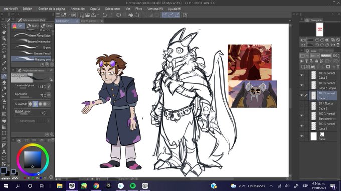 Personal tip: Draw next to an original reference from the show. That not only helps you with the proportions, but also to capture a little more the style and avoid making characters of four meters more than the measurements of the show. 
