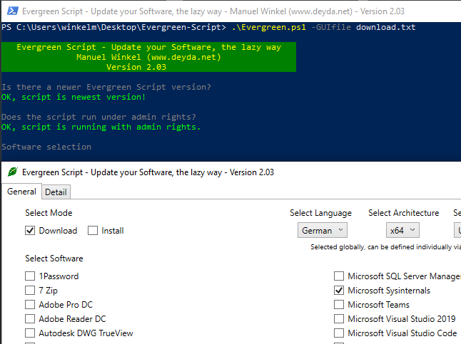 Deyda84's tweet image. If you are too lazy to keep your software up to date...let the new Evergreen-Script Version (2.03) do the work for you.

- Add GUIfile Parameter
- Add @Microsoft @Office 2021, Open-Shell Menu, @PDFCreator &amp;amp; Total Commander
...

bit.ly/3kViXVl

#CitrixCTP #EvergreenScript