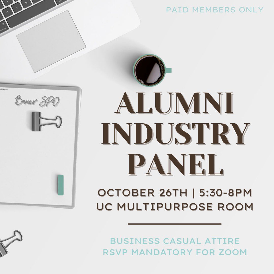 Bauer_SPO's tweet photo. Come out to listen, ask questions, and interact with supply chain alumni and professionals from multiple industries such as oil &amp; gas, luxury retail, EPC, tech, and more!

If you have any questions, feel free to contact Tee Nguyen at student.development@bauerspo.org https://t.co/Wm9FS6hBnc